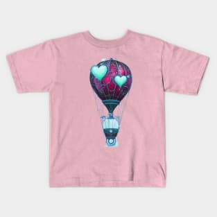 Steampunk Hot Air Balloon Kids T-Shirt